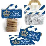 Royal Prince Charming - DIY Baby Shower or Birthday Party Clear Goodie Favor Bag Labels - Candy Bags with Toppers - Set of 24