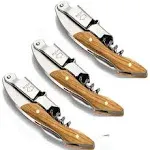 Professional Waiter Corkscrew Wine Key for Bartenders Set of 3,With Long Rosewood Handle Stainless Steel Handle Wine Opener for Bar Restaurant Waiters, Sommelier, Bartend (Big Wood 3 Packs)