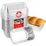 Disposable Aluminum Mini Loaf Pans with Lids, 1 Lb (30 Pack) New &amp; Improved Plas