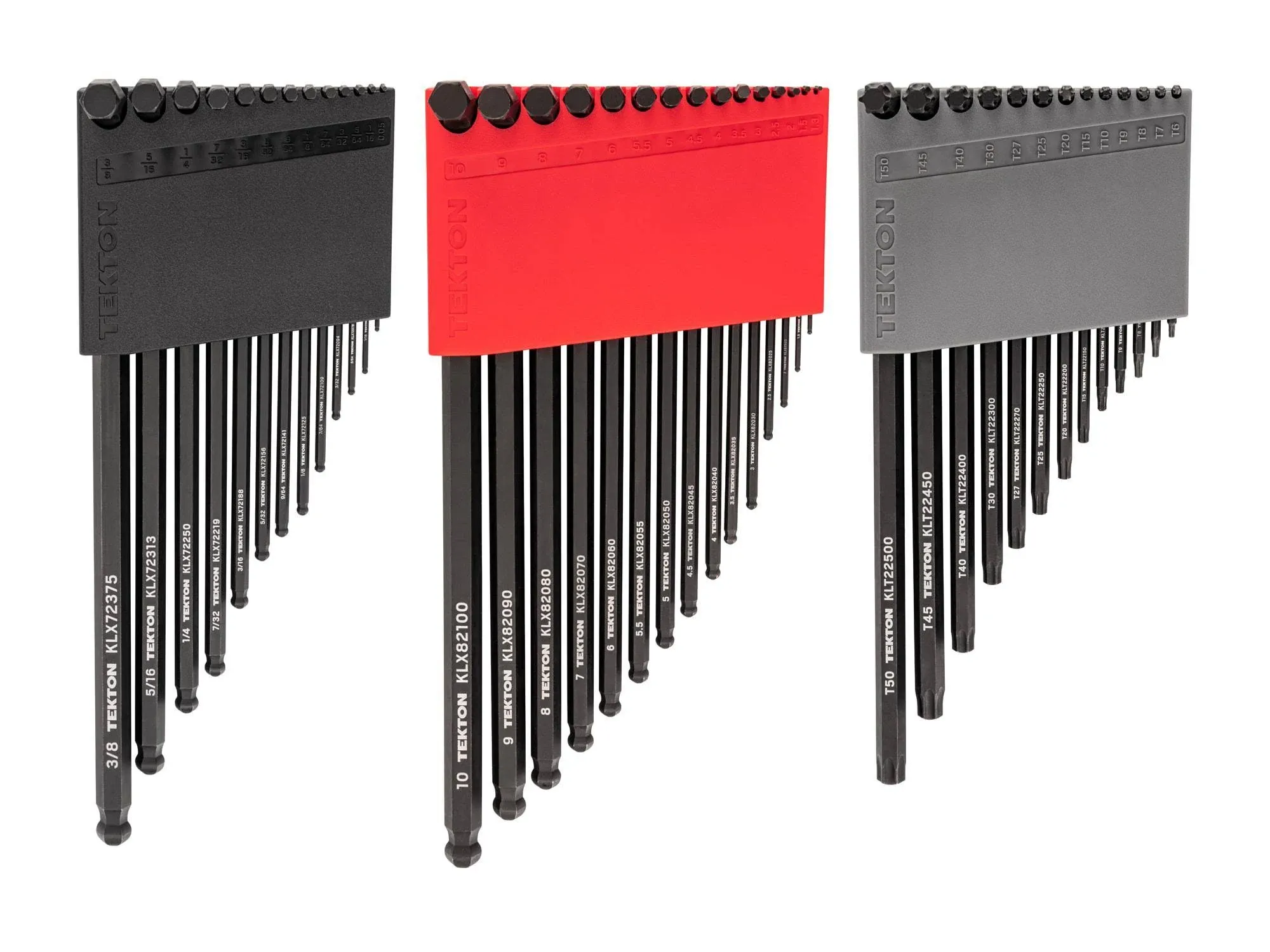 Tekton Ball End Hex and Star L- Key Set with Holder, 41-Piece (0.050-3/8 in., 1.3-10 mm, T6-T50) KEY91002