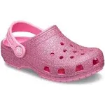 Crocs Kids' Classic Glitter Clog, Pink, J2