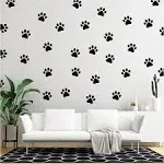 32 Pieces Paw Print Dog Wall Decor Decals Vinyl Paw Prints Sticker Wall Art Decoration for Dog Lover Home Decor and Dog Mom (Black color) 2.5-inch by