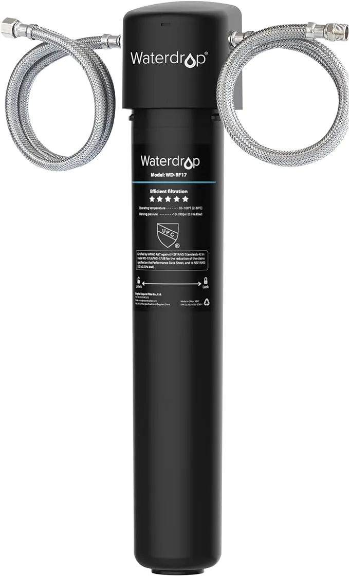 Waterdrop 17UA 3 Years Under Sink Water Filter, Under Sink Water Filtration System, Reduces PFAS, PFOA/PFOS, Lead, Chlorine, Under Sink Water Filter, NSF/ANSI 42 Certified, 24K Gallons