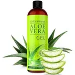 Seven Minerals Aloe Vera Gel - 99% Organic, Big 12 oz - NO XANTHAN, so it Absorbs Rapidly with No Sticky Residue - Made from Real Juice, NOT Powder