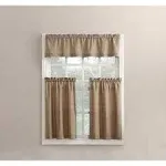 3 Pc. Curtains Set: 2 Tiers (27&#034;x36&#034;) &amp; Valance (54&#034;x14&#034;) RED COLOR,MARTINE, Lic