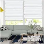 LUCKUP Horizontal Window Shade Blind Zebra Dual Roller Blinds Day and Night Blinds Curtains，Easy to Install 41.3" x 59" Grey