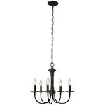 Unbranded BOR 5109 5-Light Oil Rubbed Bronze Candle Farmhouse Chandelier Light Fixture