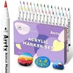 Arrtx 30 Colors Acrylic Paint Pens for Rock Painting, Extra Fine Tip Paint Markers for Rock Painting, Ceramic, Glass, Canvas, Mug, Wood, Easter Egg,