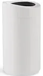 Safco Open Top Oval Waste Receptacle, 14 gal, Steel, White