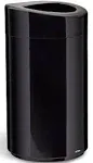 Safco Open Top Oval Waste Receptacle, 14 gal, Steel, Black