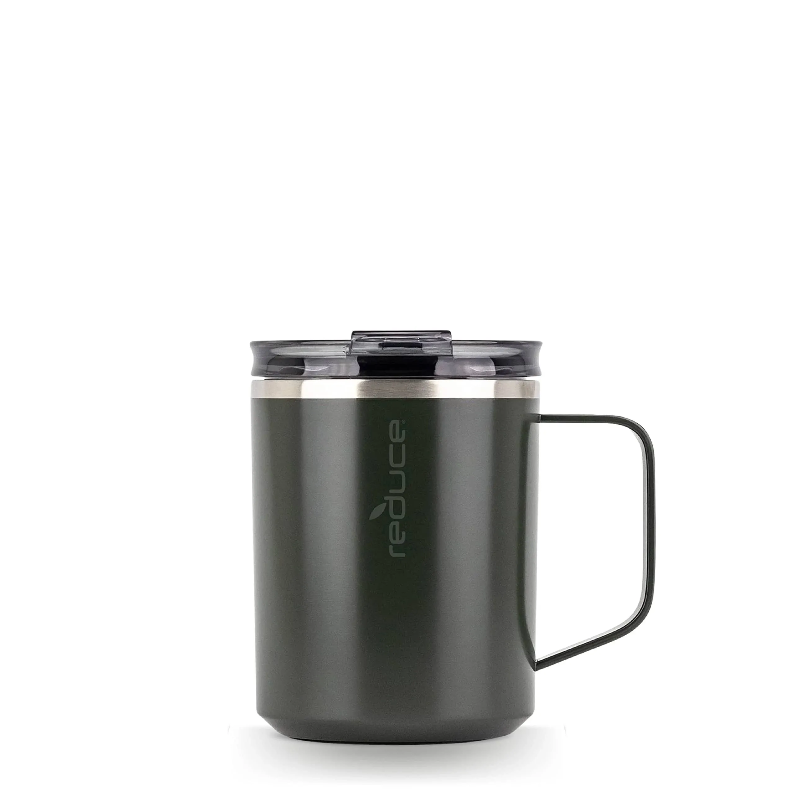 Reduce 14 oz Insulated Coffee Mug with Handle and Flo-Motion Lid - Perfect Travel Mug with Handle for Hot Coffee and Tea - Single-Serve Friendly, Dishwasher Safe, BPA Free - Stone