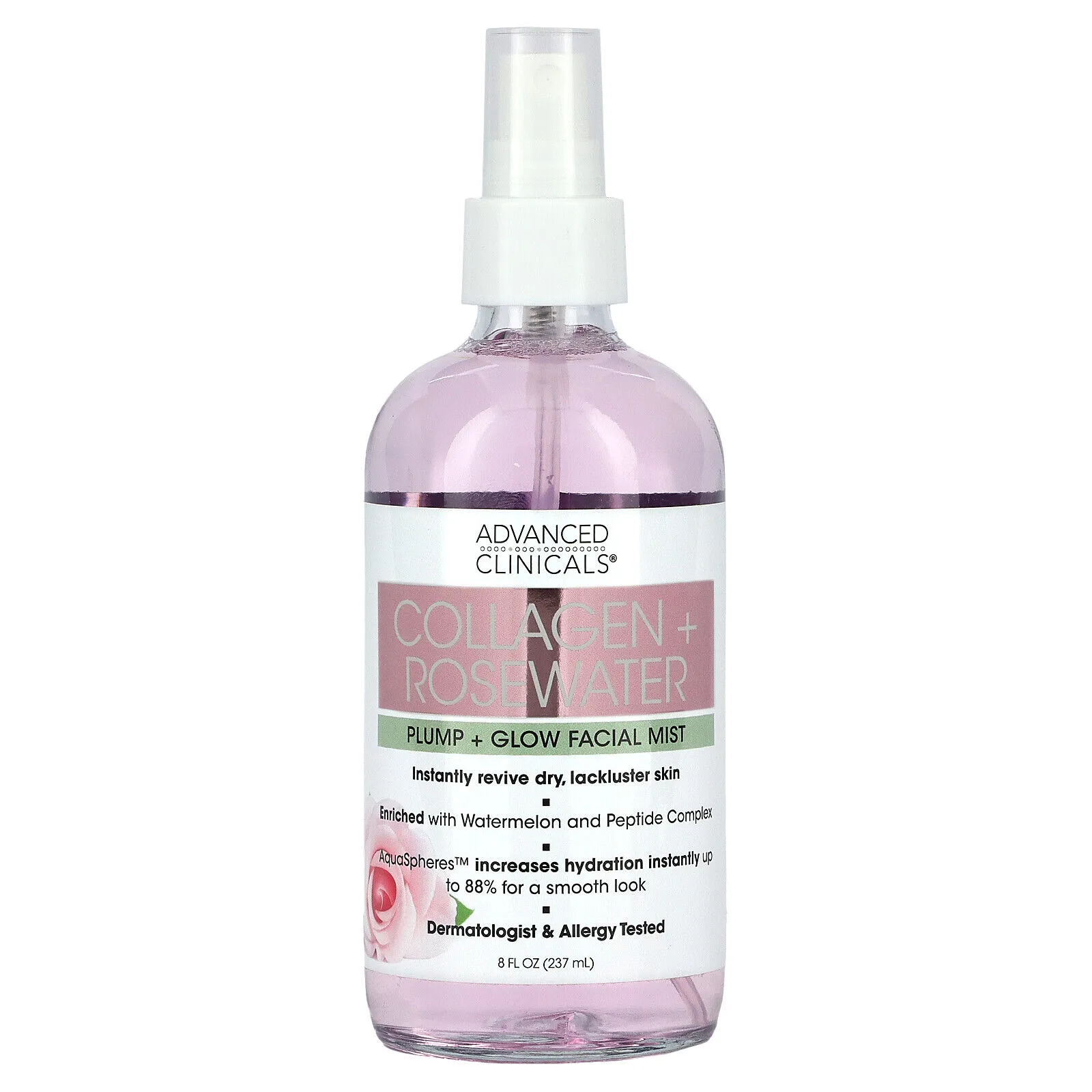 Collagen + Rosewater, Plump + Glow Facial Mist, 7.5 fl oz (222 ml)