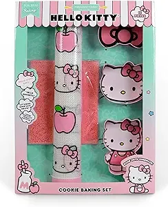 Handstand Kitchen Hello Kitty Cookie Baking Set with Cookie Cutters, Non-Stick Baking Mat and More