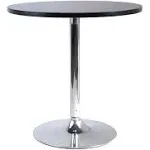 Crosley Furniture Madeleine Round Dining Table, Steel with Faux Marble Top, 32"