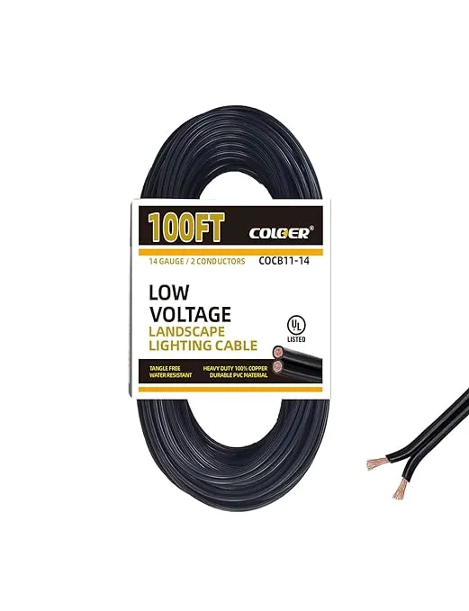 14 Gauge Low Voltage Landscape Wire | Outdoor Lighting Cable COW1107B 100ft