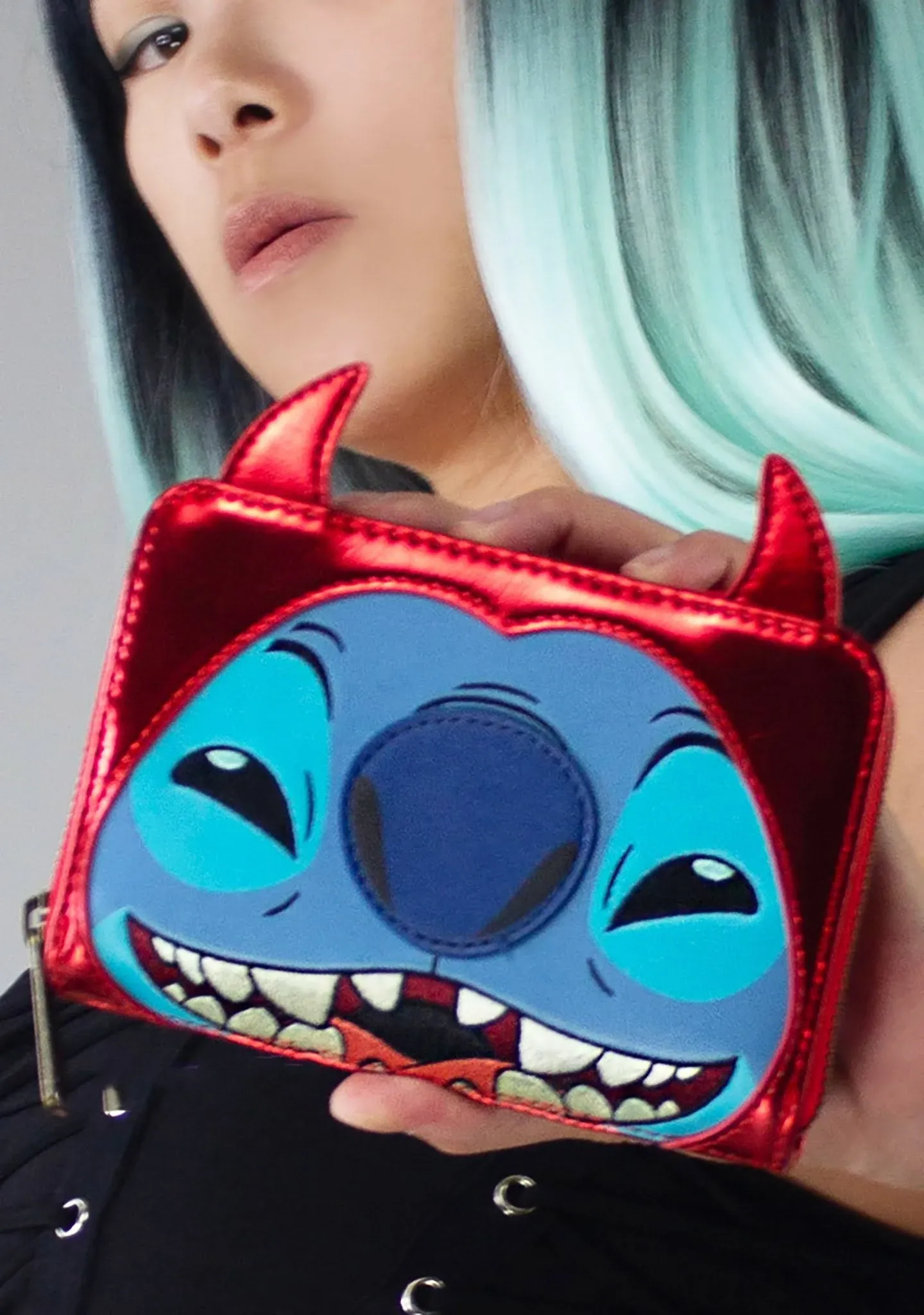 Disney Stitch Devil Cosplay Zip Around Wallet