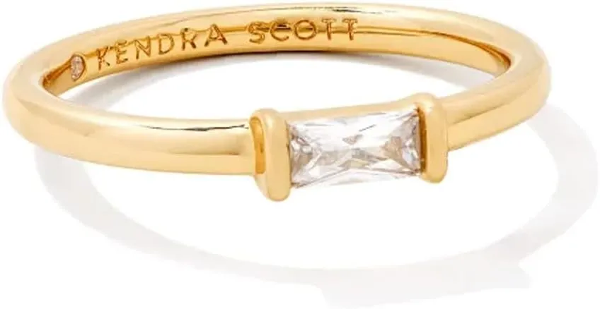 Kendra Scott Juliette Band Ring in White Crystal, Fashion Jewelry for Women