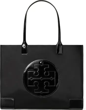 Tory Burch Ella Patent Small Tote - Black