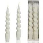 Spiral Taper Candle Dinner CandlesticksWh<wbr/>ite Candle Stick with Candles Drip P...