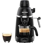 8 oz 1-4 Cup Espresso Machine with 3.5 Bar Steam Milk Frother, 240 ml Coffee Machine Black