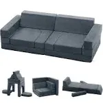 Kids Couch 9PCS, Kids Nugget Couch and Modular Kids Play Couch for Playroom