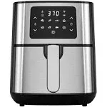 Joyoung JY-570 5.8 Quart Stainless Steel Multi Tasker Detachable Double Basket Air Fryer with LED Touchscreen and 8 Built In Smart Programs, Black