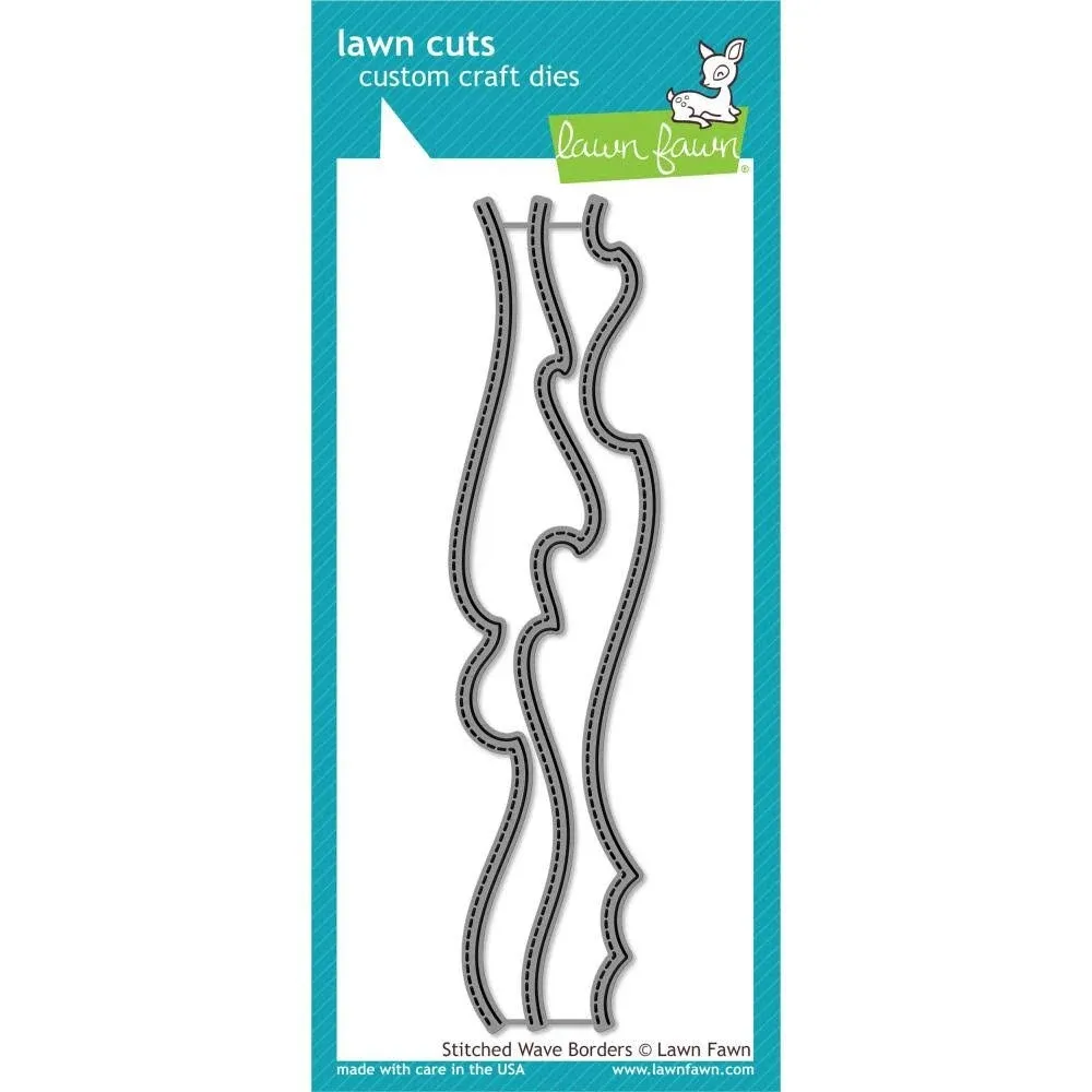 Lawn Fawn Die Stitched Wave Borders Set of 3 | Lawn Cuts Custom Craft