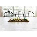 3R Studios Wood Tray with 9 Glass Votive Holders