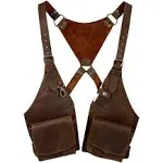 Hide & Play, Shoulder Holster with Adjustable Straps, Ideal for Cosplay, Steampunk, Renaissance, Costume Parties, Full Grain Leather, Handmade, Bourbon Brown