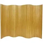 Oriental Furniture 6 ft. Tall Bamboo Wave Screen - Natural