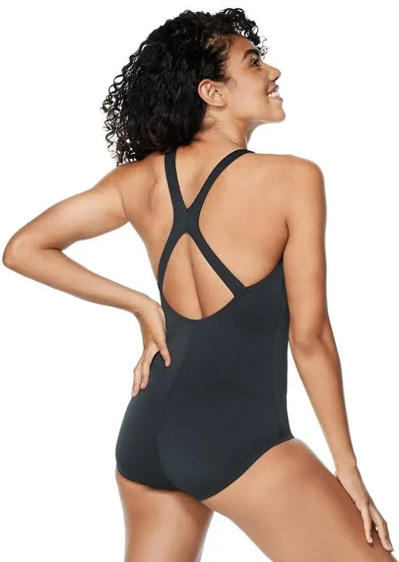 Speedo Women's Contemporary Ultraback One Piece Swimsuit - Black - Swimoutlet.com