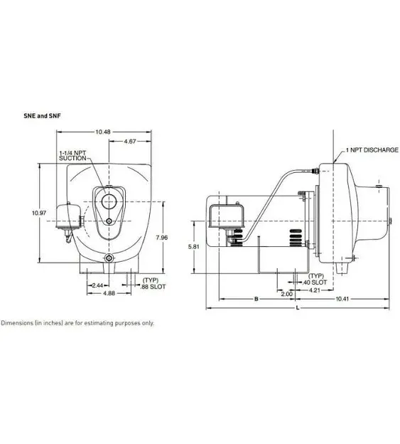 Sta-Rite SNE-L Jet Pump Shallow Well 1HP