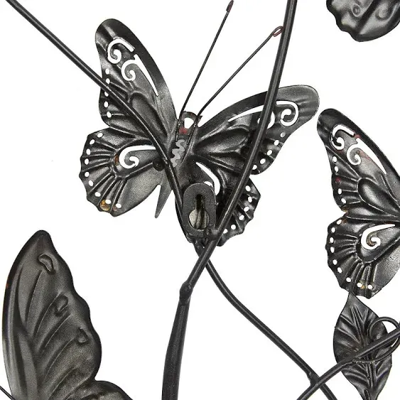 Deco 79 Metal Butterfly Home Wall Decor Indoor Outdoor Wall Sculpture with Scroll Details, Wall Art 15" x 1" x 29", Multi Colored