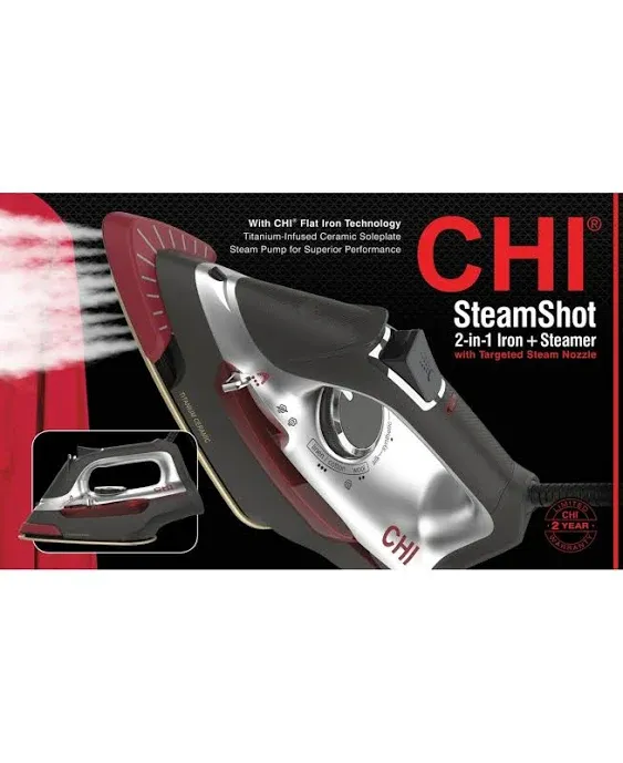 CHI Steam 2-in-1 Steam Iron and Vertical Garment Steamer with Targeted