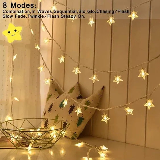 Star String Lights 100 LED 33 ft Plug in Fairy Bedroom Twinkle Lights Waterproof ...