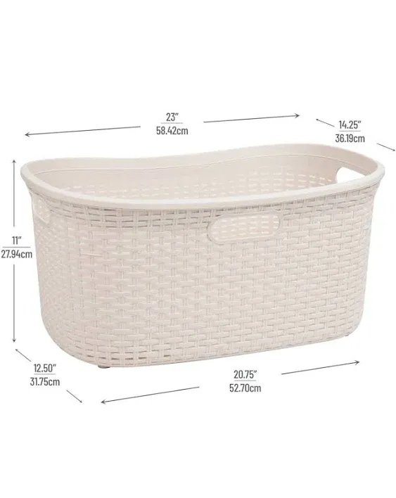 Mind Reader Set of 2 40L Ventilated Laundry Basket Ivory