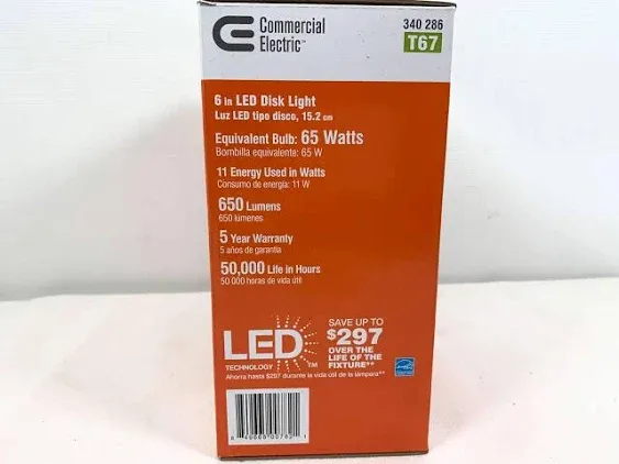 Commercial Electric 6 in. Warm White Recessed LED Can Disk Light