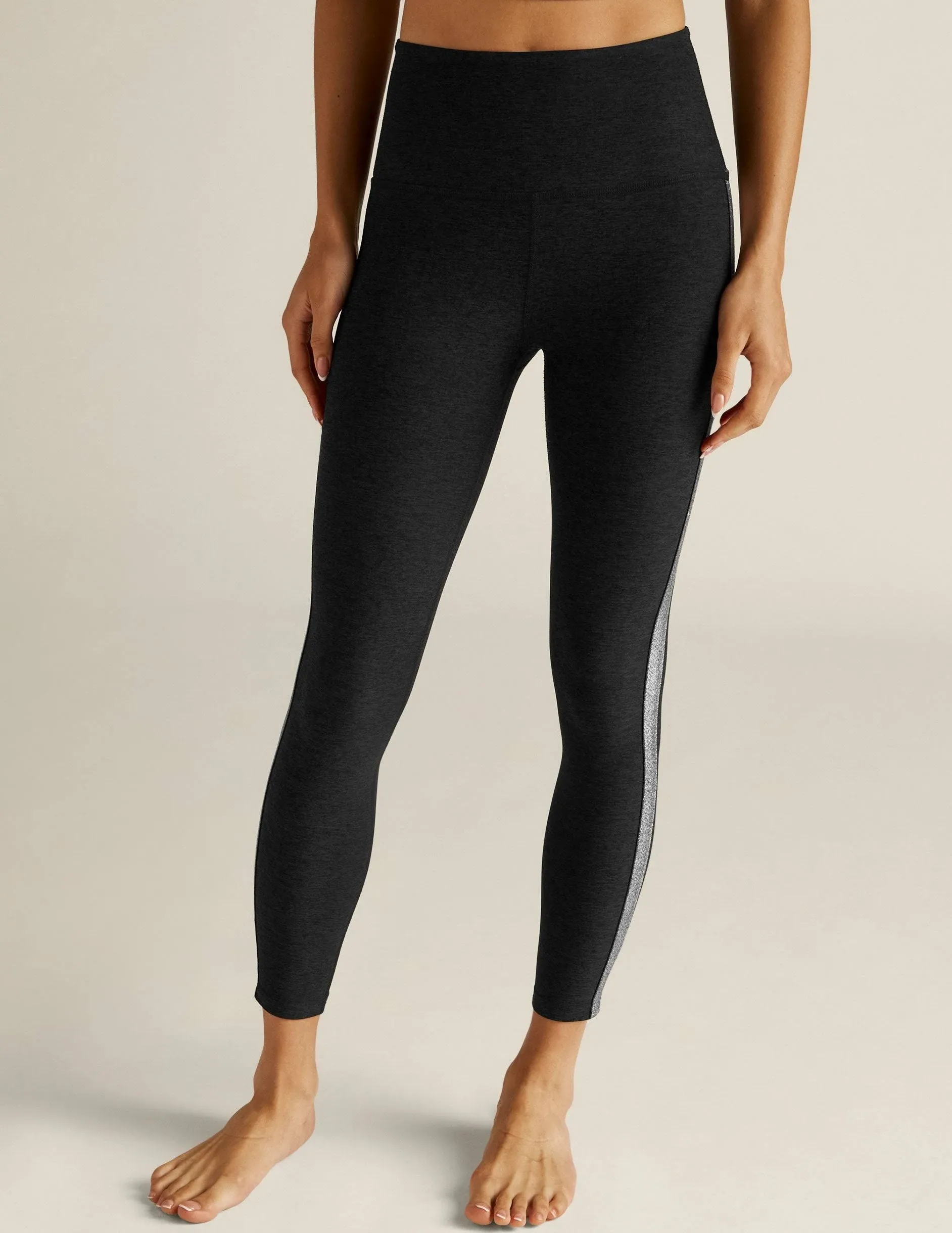 Beyond Yoga Spacedye Shine On High Waisted Midi Legging | Darkest Night / XL