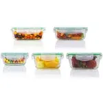 EatNeat 5-Piece Glass Food Storage Containers with Airtight Locking Lids