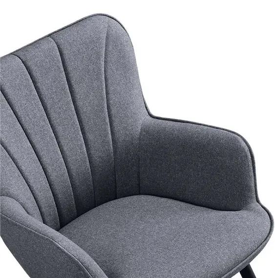 Yaheetech Fabric Upholstered Accent Chair Armchair for Living Room, Gray