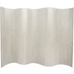 Oriental Furniture 6 ft. Tall Bamboo Wave Screen - Dark Mocha