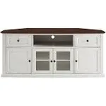 Crosley Furniture Shelby TV Stand for 65+ inch TVs, Entertainment Center with Adjustable Storage Shelves, White