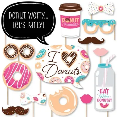 Big Dot of Happiness Donut Worry, Let's Party - Doughnut Party Photo Booth Props ...