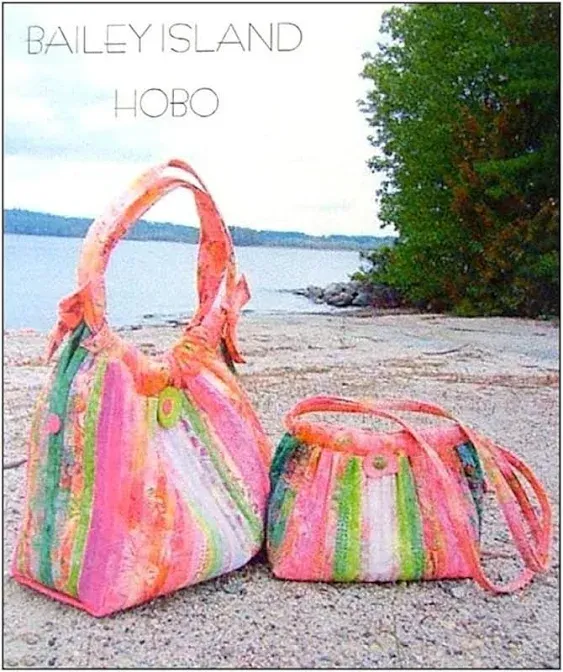 Bailey Island Hobo Bag Pattern, Fabric Covered Clothesline Craft, from Aunties Two Patterns #AT244