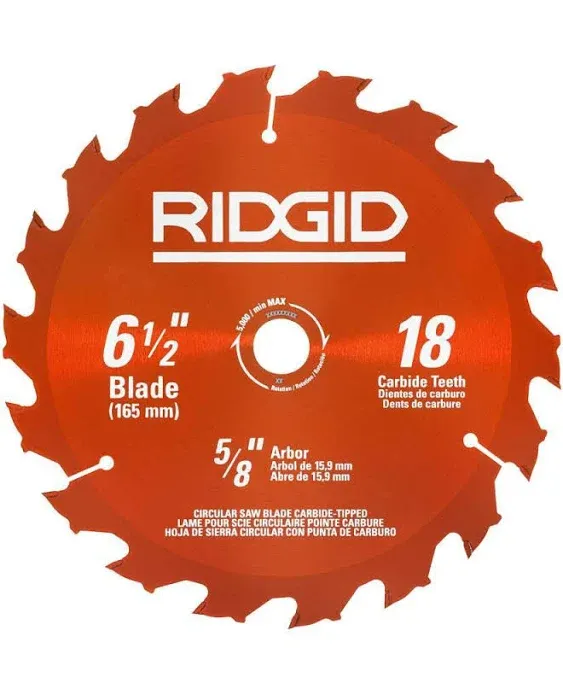 Ridgid R8655KN-AC612N 18V Cordless 6 1/2 in. Circular Saw Kit with (1) 4.0 Ah Battery and Charger with Extra 6-1/2 in. Circular Saw Blade