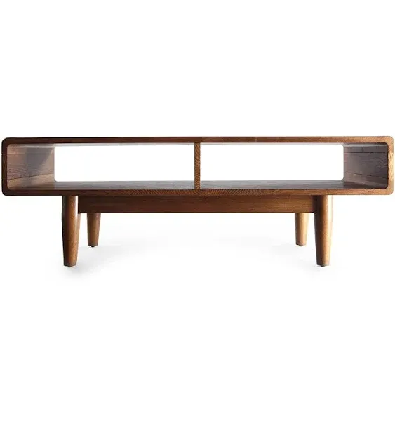 POSH POLLEN Dexter 48 in. Deco Walnut Mid-Century Rectangle Wood Coffee Table 6006-495