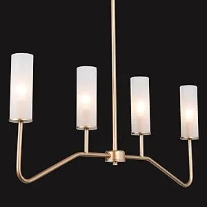 classy leaves Gold Chandeliers for 4-Light Island Lights Kitchen Glass Shade