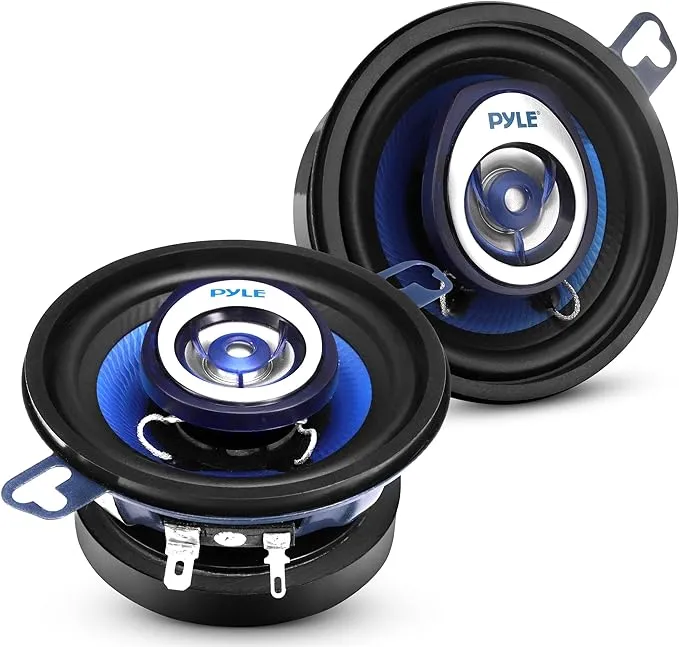 Pyle 2-Way Universal Car Stereo Speakers - 120W 3.5 Inch Coaxial Loud Pro Audio Car Speaker Universal OEM Quick Replacement Component Speaker Vehicle Door/Side Panel Mount Compatible PL32BL (Pair)