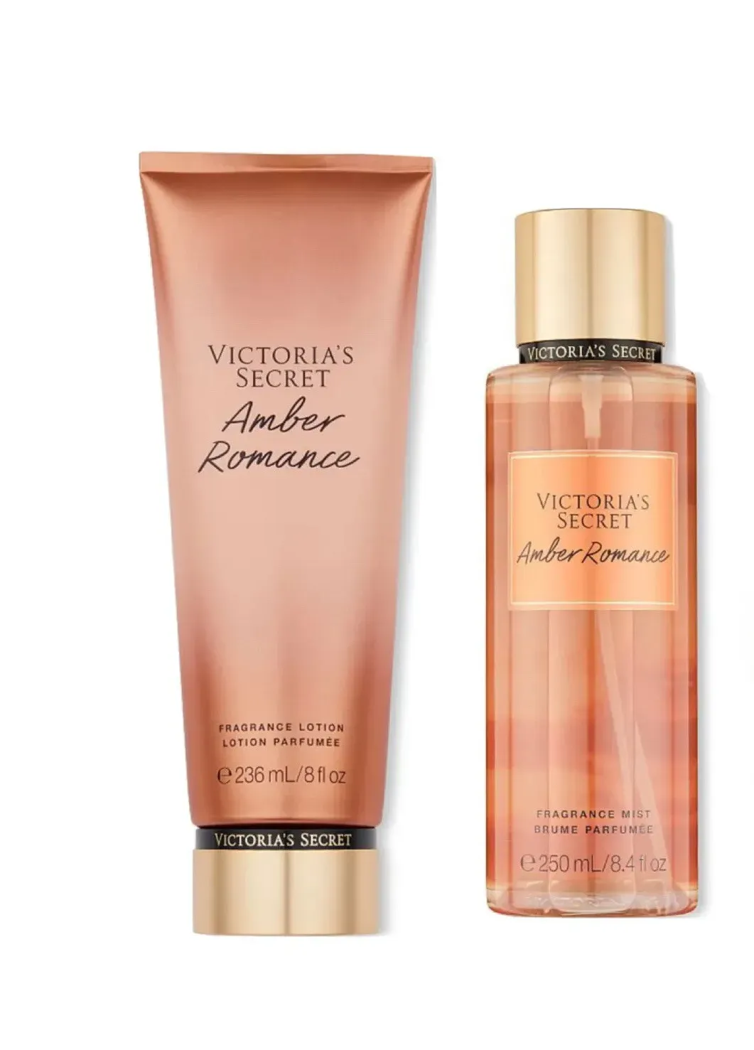 Victoria&#039;s Secret Amber Romance Fragrance Mist,  Lotion &amp; Body 2 Sets Lot New