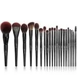 Jessup Makeup Brushes Set Premium Synthetic Powder Foundation Highlight Concealer Eyeshadow Blending Eyebrow Liner Spoolie Brush Set Black 21pcs T271